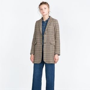 ZARA plaid coat size M